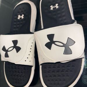 Under Armour Kids Slide Sandals - Black and White